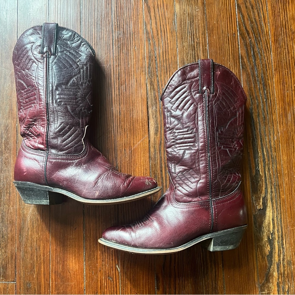 Vintage Durango Burgundy Western Cowboy Boots